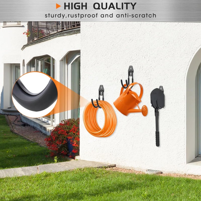 Pruite Hose Hanger Wall Mount 2 Pack,Heavy Duty Hose Holder with Screws Metal Hose Hangers for Outside,Hose Rack Suitable for Garage,Garden and Yard,Black - Image 3